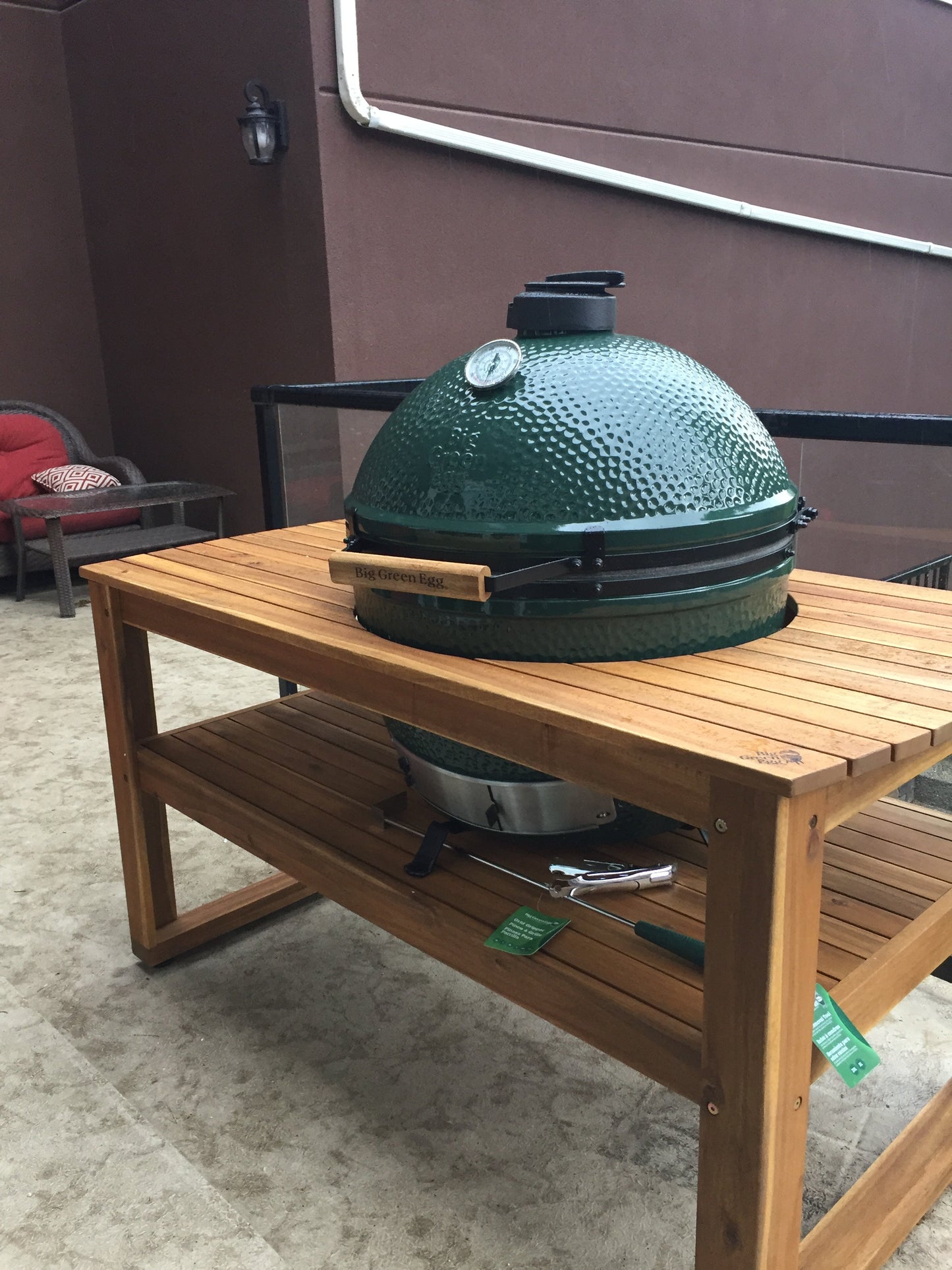 Big Green Egg Acacia Wood Table