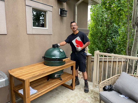 Big Green Egg Acacia Wood Table