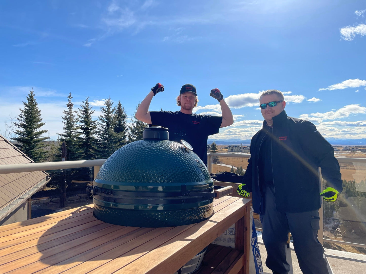 Big Green Egg Acacia Wood Table