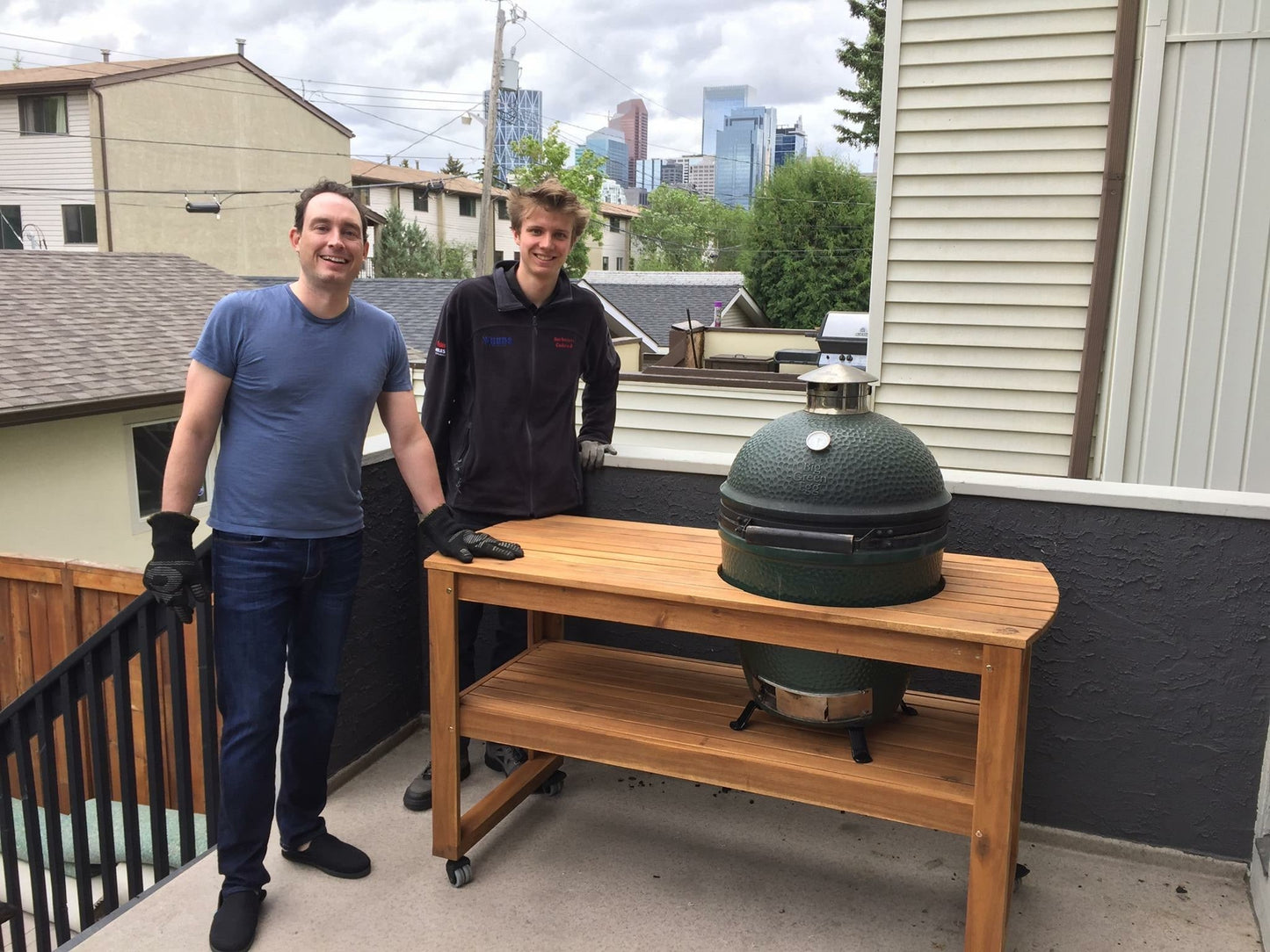 Big Green Egg Acacia Wood Table