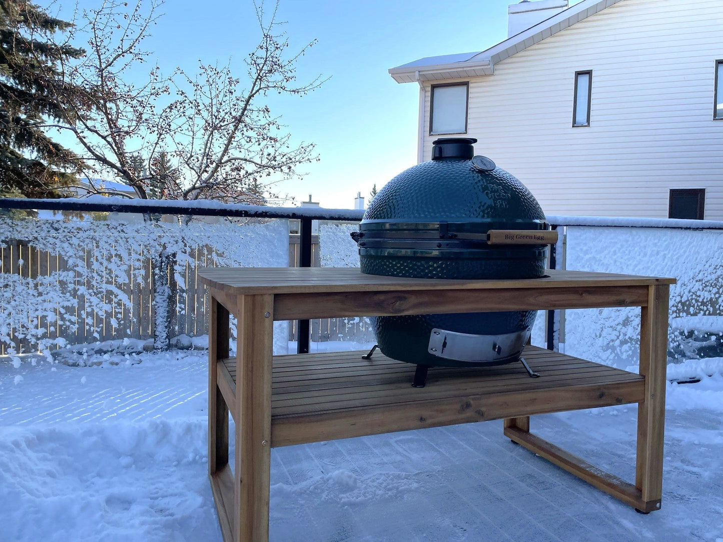 Big Green Egg Acacia Wood Table