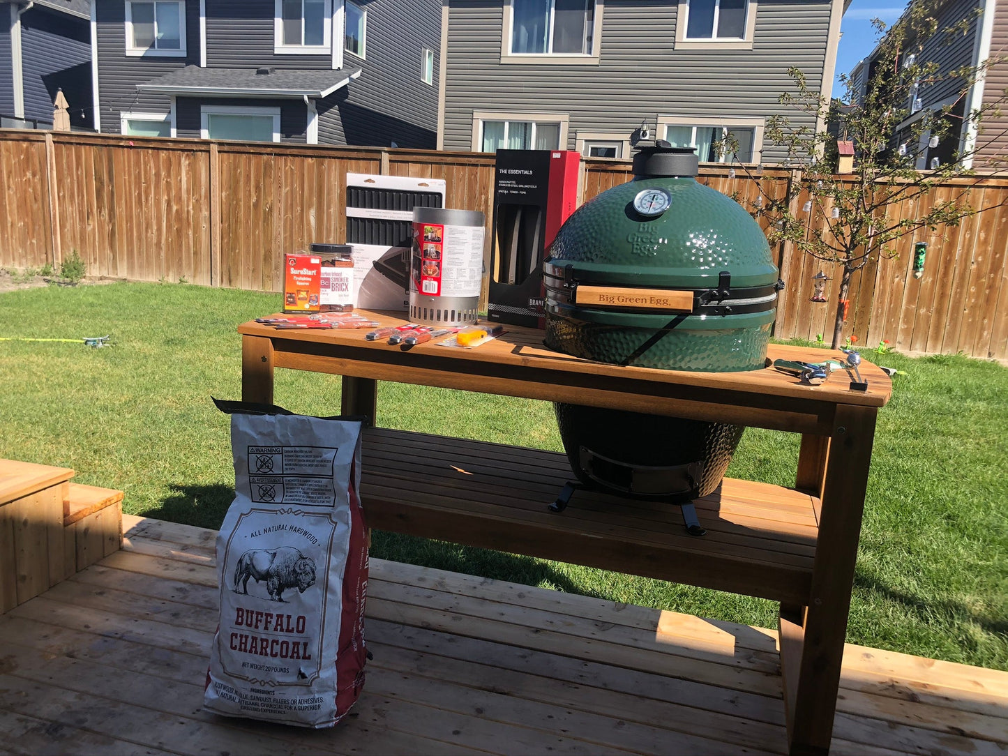 Big Green Egg Acacia Wood Table