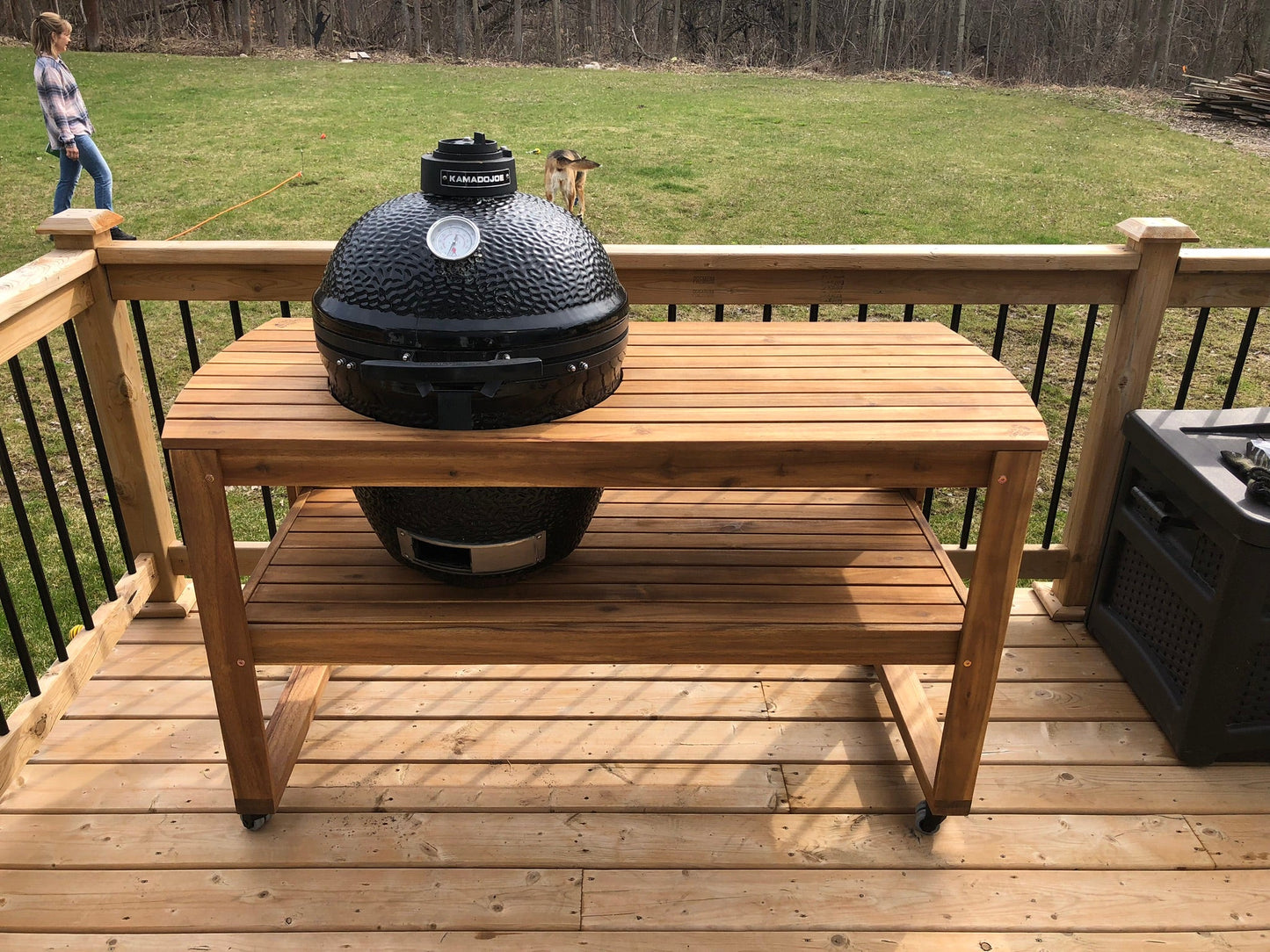 Big Green Egg Acacia Wood Table