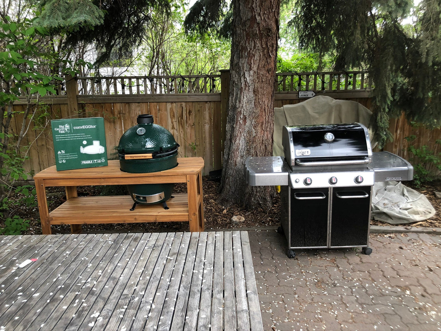 Big Green Egg Acacia Wood Table